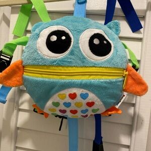 BEETOY “Owl Pillow Learning Toy” Ages 1-3T Multicolor Belts Tags Zips NWOT